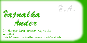 hajnalka ander business card